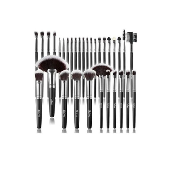 NEW~32 PC. PROFESSIONAL Makeup Brush Set~Wooden Handles~Soft Brushes - Picture 2 of 8